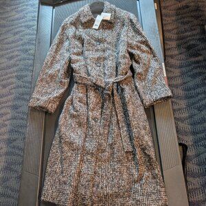 Vince-Italian bouclé wool-blend belted long coat size L new with tags